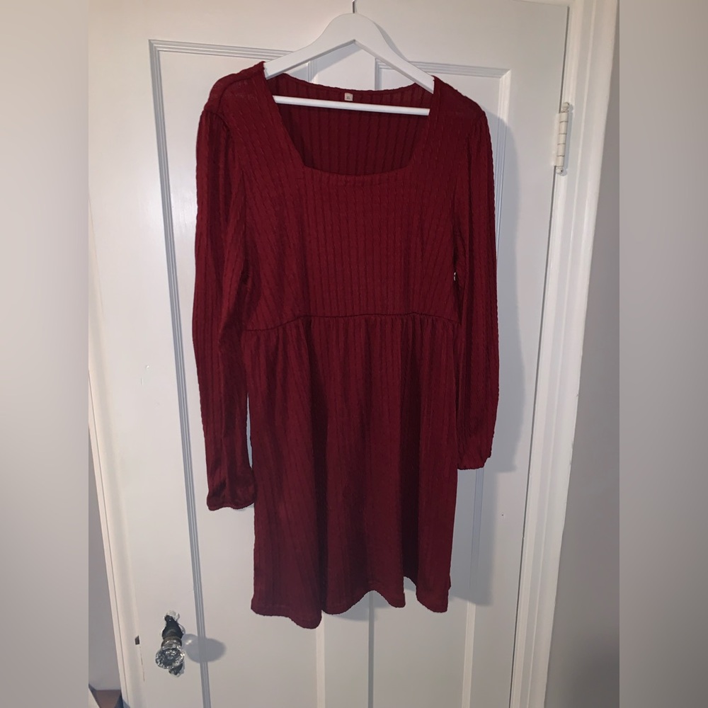 Red long sleeve dress